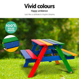 darrahopens Baby & Kids > Kid's Furniture Keezi Kids Wooden Picnic Table Set with Umbrella