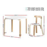 darrahopens Baby & Kids > Kid's Furniture Keezi Nordic Kids Table Chair Set 3PC Desk Activity Study Play Children Modern