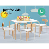 darrahopens Baby & Kids > Kid's Furniture Keezi Nordic Kids Table Chair Set Desk 5PC Activity Dining Study Children Modern