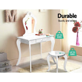 darrahopens Baby & Kids > Kid's Furniture Keezi White Kids Vanity Dressing Table Stool Set Mirror Princess Children Makeup