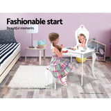 darrahopens Baby & Kids > Kid's Furniture Keezi White Kids Vanity Dressing Table Stool Set Mirror Princess Children Makeup