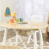 darrahopens Baby & Kids > Kid's Furniture Round Table and 2 Chair Set for children (White Natural)