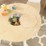 darrahopens Baby & Kids > Kid's Furniture Round Table and 2 Chair Set for children (White Natural)