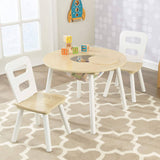 darrahopens Baby & Kids > Kid's Furniture Round Table and 2 Chair Set for children (White Natural)
