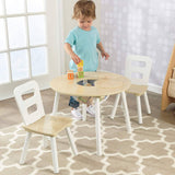 darrahopens Baby & Kids > Kid's Furniture Round Table and 2 Chair Set for children (White Natural)