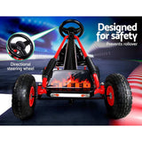 darrahopens Baby & Kids > Ride on Cars, Go-karts & Bikes Rigo Kids Pedal Go Kart Car Ride On Toys Racing Bike Rubber Tyre Adjustable Seat