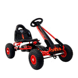 darrahopens Baby & Kids > Ride on Cars, Go-karts & Bikes Rigo Kids Pedal Go Kart Car Ride On Toys Racing Bike Rubber Tyre Adjustable Seat