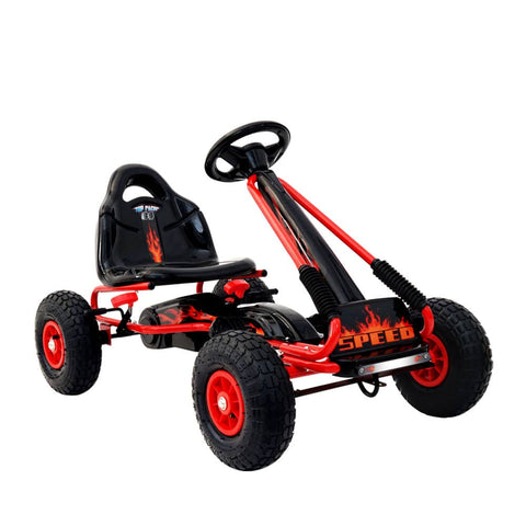 darrahopens Baby & Kids > Ride on Cars, Go-karts & Bikes Rigo Kids Pedal Go Kart Car Ride On Toys Racing Bike Rubber Tyre Adjustable Seat