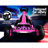 darrahopens Baby & Kids > Ride on Cars, Go-karts & Bikes Rigo Kids Pedal Go Kart Car Ride On Toys Racing Bike Rubber Tyre Adjustable Seat