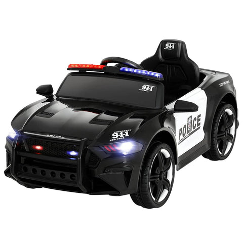 Darrahopens Baby & Kids > Ride on Cars, Go-karts & Bikes Rigo Kids Ride On Car Electric Patrol Police Cars Battery Powered Toys 12V Black