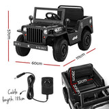 Darrahopens Baby & Kids > Ride on Cars, Go-karts & Bikes Rigo Ride On Car Jeep Kids Electric Military Toy Cars Off Road Vehicle 12V Black