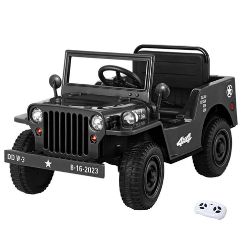 Darrahopens Baby & Kids > Ride on Cars, Go-karts & Bikes Rigo Ride On Car Jeep Kids Electric Military Toy Cars Off Road Vehicle 12V Black