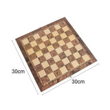 darrahopens Baby & Kids > Toys 3 IN 1 Wooden Chess Set Folding Chessboard Wood Pieces Draughts Backgammon Toy