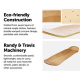 darrahopens Baby & Kids > Toys 7 Layers Skateboard Deck Natural Wood Maple Double Concave Blank Skate Board DIY