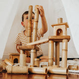 darrahopens Baby & Kids > Toys Bamboo Building set with house