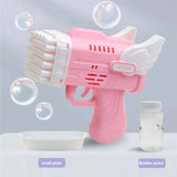 Darrahopens Baby & Kids > Toys Bubblerainbow 42 Hole Angel Wing Automatic Bubble Blowing Lovely Bubble Gun Launcher Toy Pink