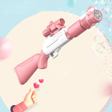 Darrahopens Baby & Kids > Toys Bubblerainbow Bubble Machine Fully Automatic Hand-Held Spray Gun Electric 10-Hole Toy Pink