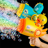 Darrahopens Baby & Kids > Toys Bubblerainbow Little Dinosaur 69-Hole Automatic Bubble Gun Toy Outdoor Soap Cartoon Machine
