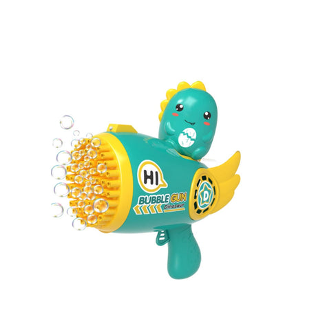 Darrahopens Baby & Kids > Toys Bubblerainbow Little Dinosaur 69-Hole Automatic Bubble Gun Toy Outdoor Soap Cartoon Machine
