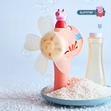 Darrahopens Baby & Kids > Toys Bubblerainbow Peppa Pig Windmill Bubble Machine Hand-Held Stick Electric Bubble Toy Pink