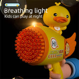 Darrahopens Baby & Kids > Toys Bubblerainbow Yellow Duck 69-Hole Automatic Bubble Gun Toy Outdoor Soap Cartoon Machine