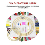 darrahopens Baby & Kids > Toys Embroidery Starter Kit Cross Stitch Kit DIY Hand Craft Stitch 50 Color Kit