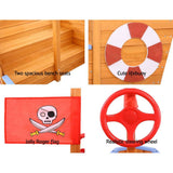 darrahopens Baby & Kids > Toys Keezi Boat Sand Pit With Canopy