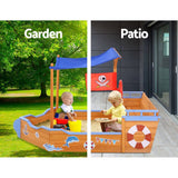 darrahopens Baby & Kids > Toys Keezi Boat Sand Pit With Canopy