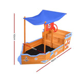 darrahopens Baby & Kids > Toys Keezi Boat Sand Pit With Canopy