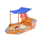darrahopens Baby & Kids > Toys Keezi Boat Sand Pit With Canopy