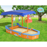 darrahopens Baby & Kids > Toys Keezi Boat-shaped Canopy Sand Pit