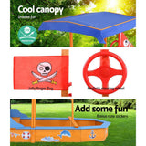 darrahopens Baby & Kids > Toys Keezi Boat-shaped Canopy Sand Pit