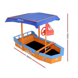 darrahopens Baby & Kids > Toys Keezi Boat-shaped Canopy Sand Pit
