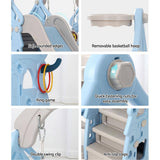 Darrahopens Baby & Kids > Toys Keezi Kids 170cm Slide and Swing Set Playground Basketball Hoop Ring Outdoor Toys Blue