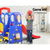 darrahopens Baby & Kids > Toys Keezi Kids 3-in-1 Slide Swing with Basketball Hoop Toddler Outdoor Indoor Play