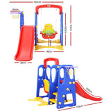 darrahopens Baby & Kids > Toys Keezi Kids 3-in-1 Slide Swing with Basketball Hoop Toddler Outdoor Indoor Play