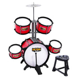 darrahopens Baby & Kids > Toys Keezi Kids 7 Drum Set Junior Drums Kit Musical Play Toys Childrens Mini Big Band