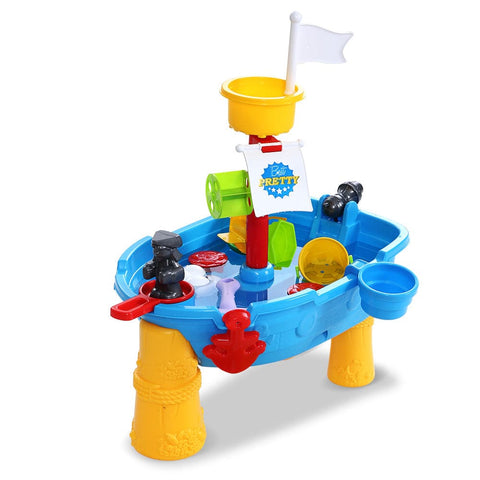 darrahopens Baby & Kids > Toys Keezi Kids Beach Sand and Water Toys Outdoor Table Pirate Ship Childrens Sandpit