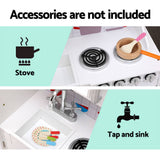 darrahopens Baby & Kids > Toys Keezi Kids Kitchen Set Pretend Play Food Sets Childrens Utensils Wooden White
