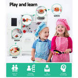 darrahopens Baby & Kids > Toys Keezi Kids Kitchen Set Pretend Play Food Sets Childrens Utensils Wooden White