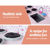 darrahopens Baby & Kids > Toys Keezi Kids Kitchen Set Pretend Play Wooden Toys Cooking Cookware Childrens Toy
