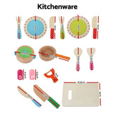 darrahopens Baby & Kids > Toys Keezi Kids Pretend Play Food Kitchen Wooden Toys Childrens Cooking Utensils Food