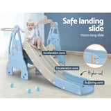 darrahopens Baby & Kids > Toys Keezi Kids Slide 170cm Extra Long Swing Basketball Hoop Toddlers PlaySet Blue