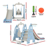 darrahopens Baby & Kids > Toys Keezi Kids Slide 170cm Extra Long Swing Basketball Hoop Toddlers PlaySet Blue