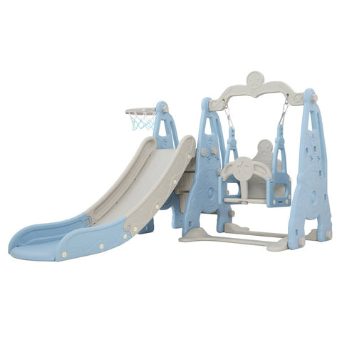 darrahopens Baby & Kids > Toys Keezi Kids Slide 170cm Extra Long Swing Basketball Hoop Toddlers PlaySet Blue