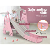 darrahopens Baby & Kids > Toys Keezi Kids Slide 170cm Extra Long Swing Basketball Hoop Toddlers PlaySet Pink