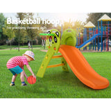darrahopens Baby & Kids > Toys Keezi Kids Slide Basketball Hoop Activity Center Outdoor Toddler Play Set Orange