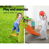 darrahopens Baby & Kids > Toys Keezi Kids Slide Basketball Hoop Activity Center Outdoor Toddler Play Set Orange