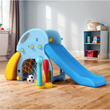 Darrahopens Baby & Kids > Toys Keezi Kids Slide Set Baseball Bat Basketball Hoop Outdoor Playground 120cm Blue