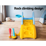 Darrahopens Baby & Kids > Toys Keezi Kids Slide Set Baseball Bat Basketball Hoop Outdoor Playground 120cm Blue